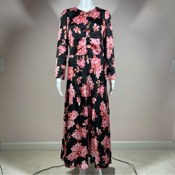 J. Crew Dresses & Skirts - J.Crew Featherweight Satin Midi Dress in Midnight Rose